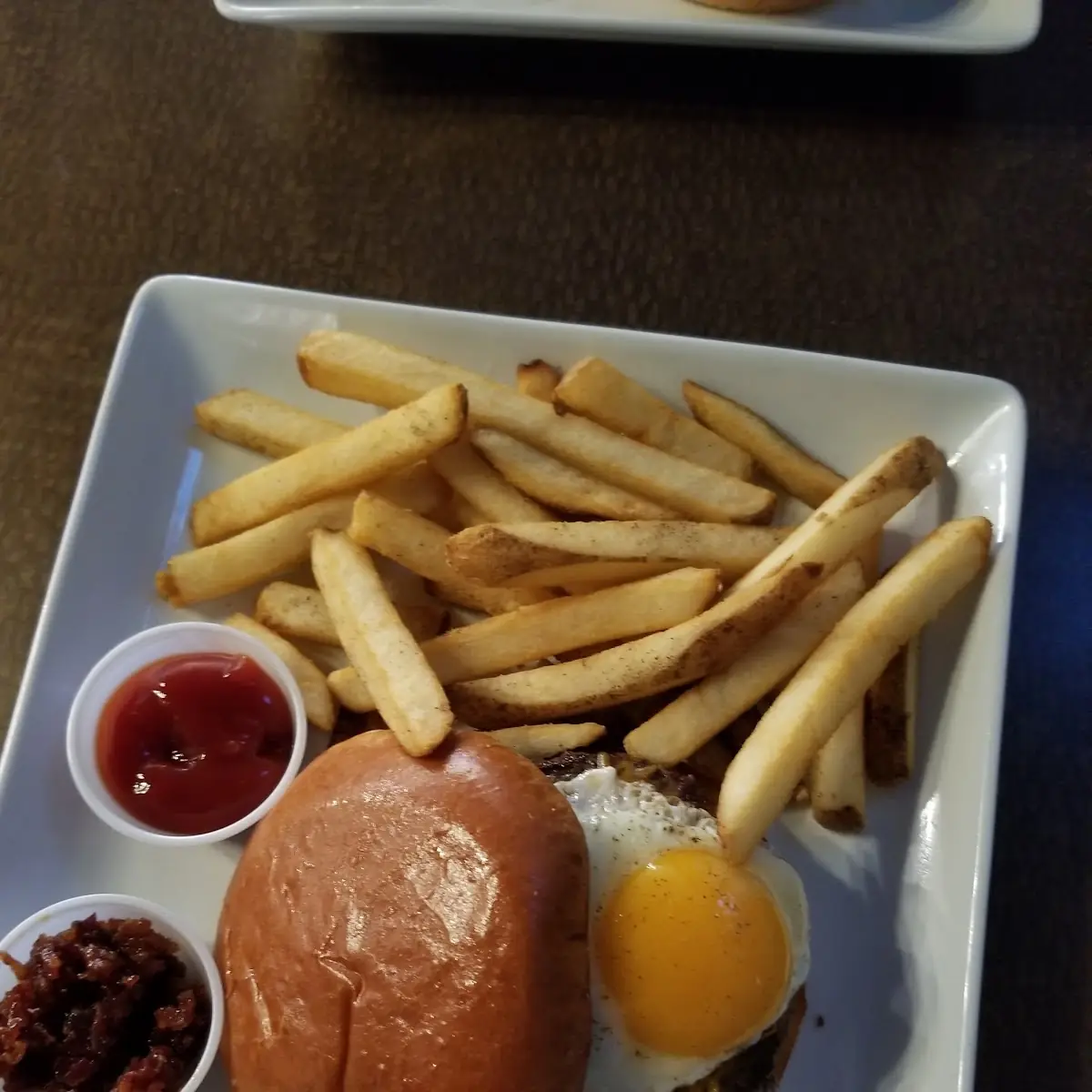 Cheddar Cheese Burger and Fries