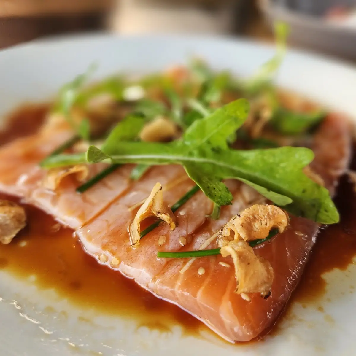 Hot Oil Seared Salmon