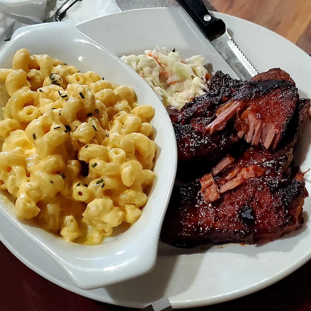 Brisket with Mac and Cheese