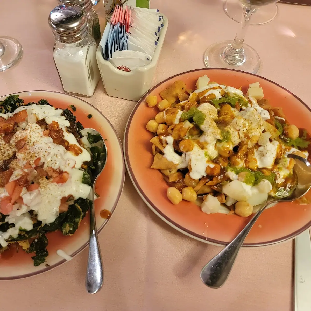 Papri Chaat and Palak Chaat