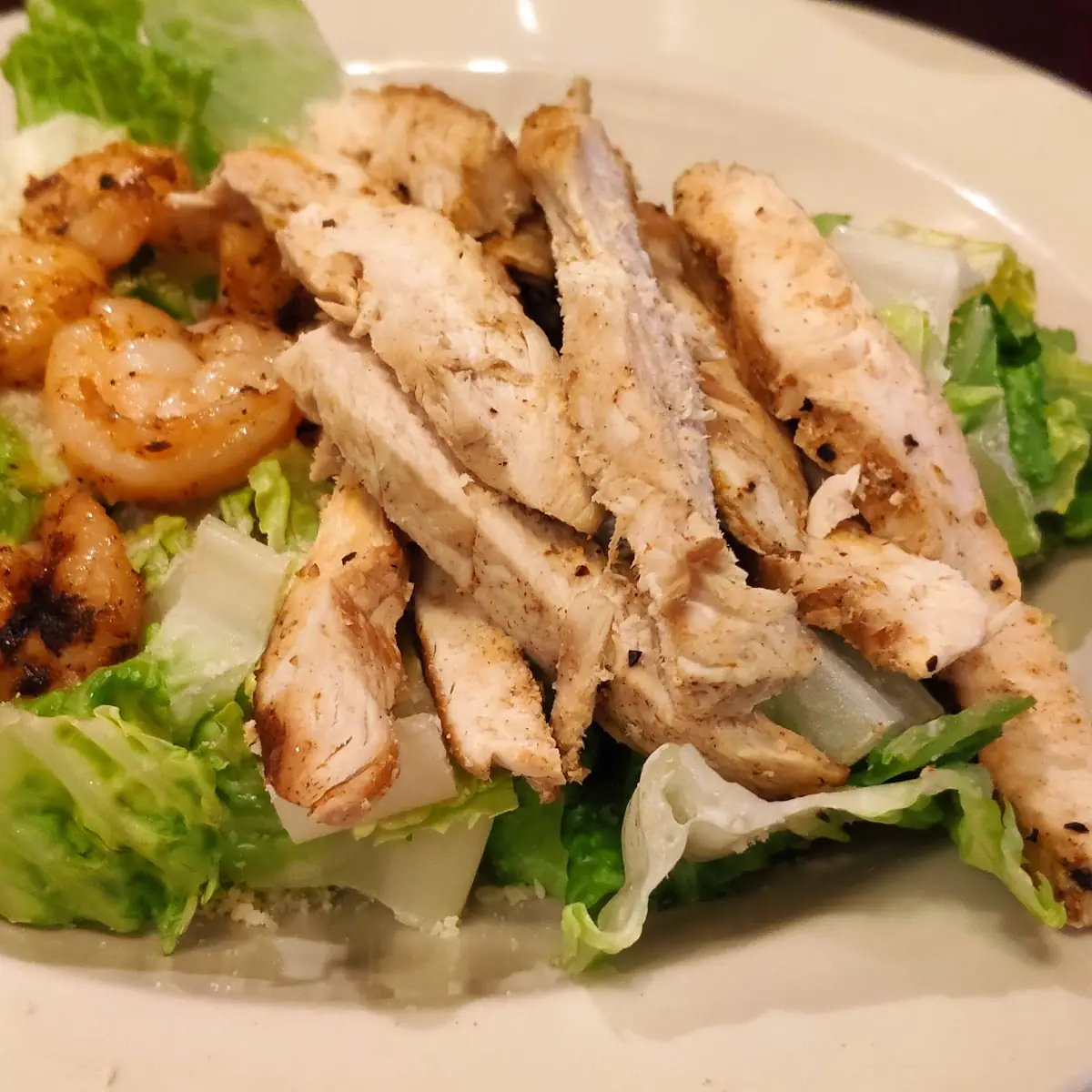 Caesar Salad with Chicken and Shrimp
