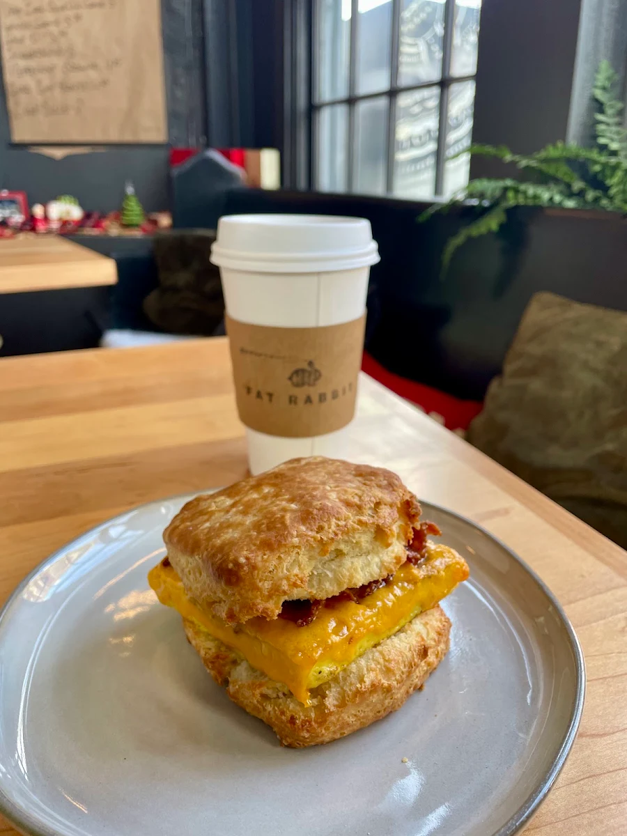 Egg Bacon and Cheese Buscuit Sandwich