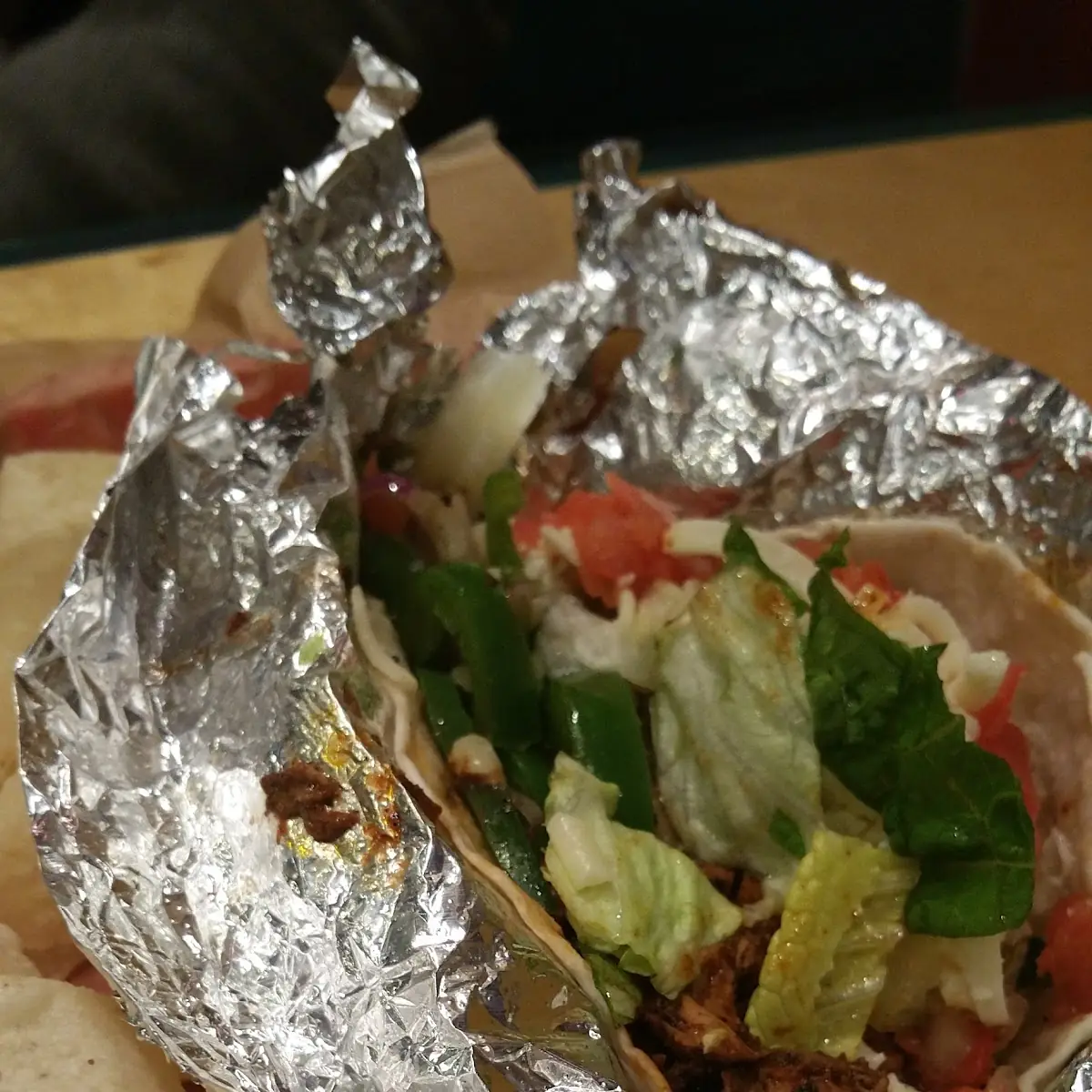 Adobe Chicken Taco and Chips