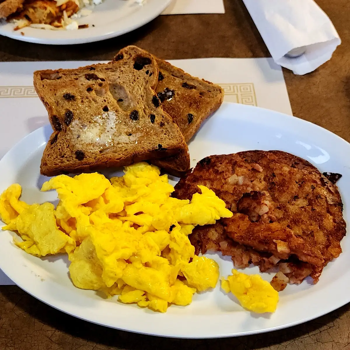 Corned Beef Hash and Eggs and Toast