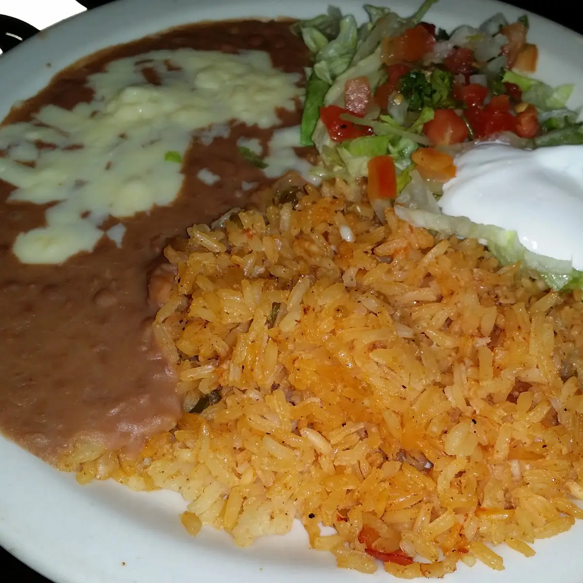 Refried Beans Lettuce and Tortillas