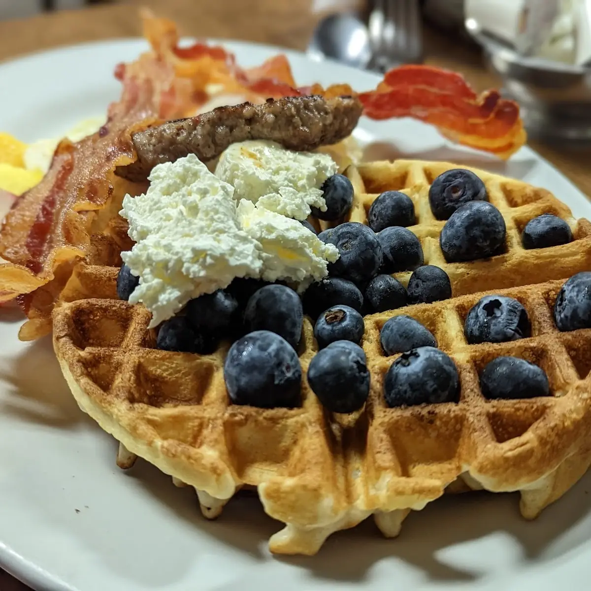 Belgian Waffle & Eggs