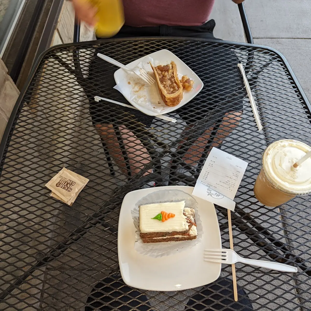 Apple Strudel Ice Tea Carrot Cake and Frapuccino