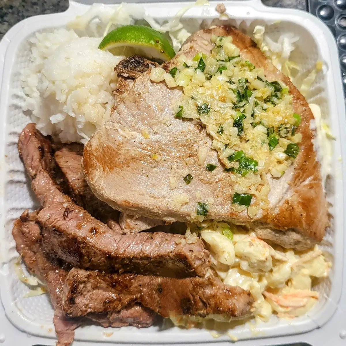 New York Steak and Garlic Ahi Special