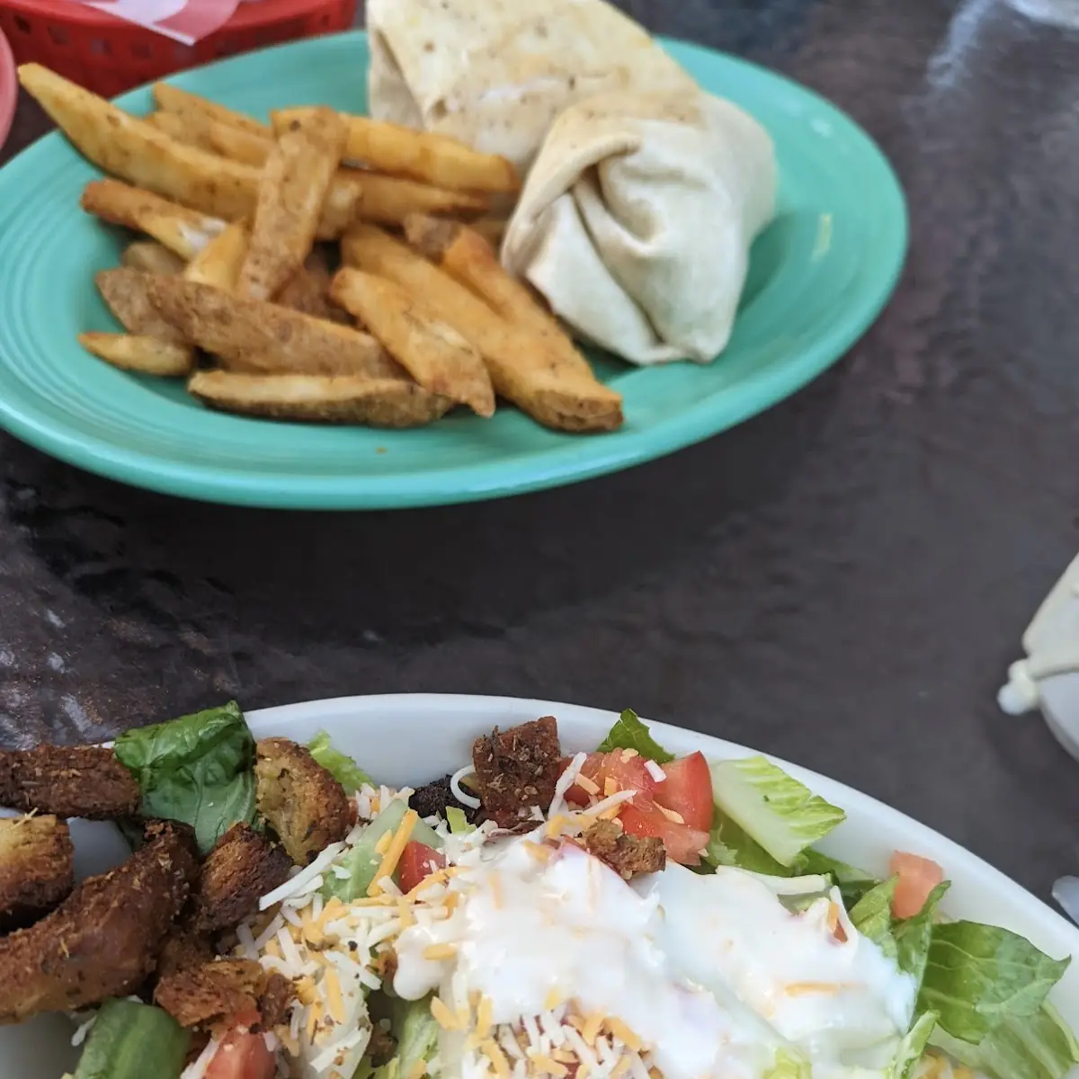 Side Salad with House Dressing Chicken Caesar Wrap