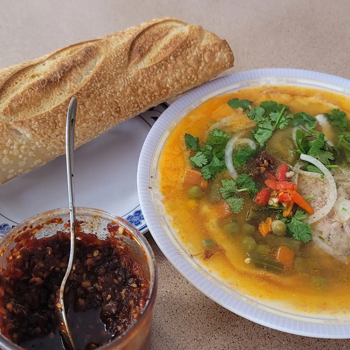 Siu Mai Egg and Cha with Baguette