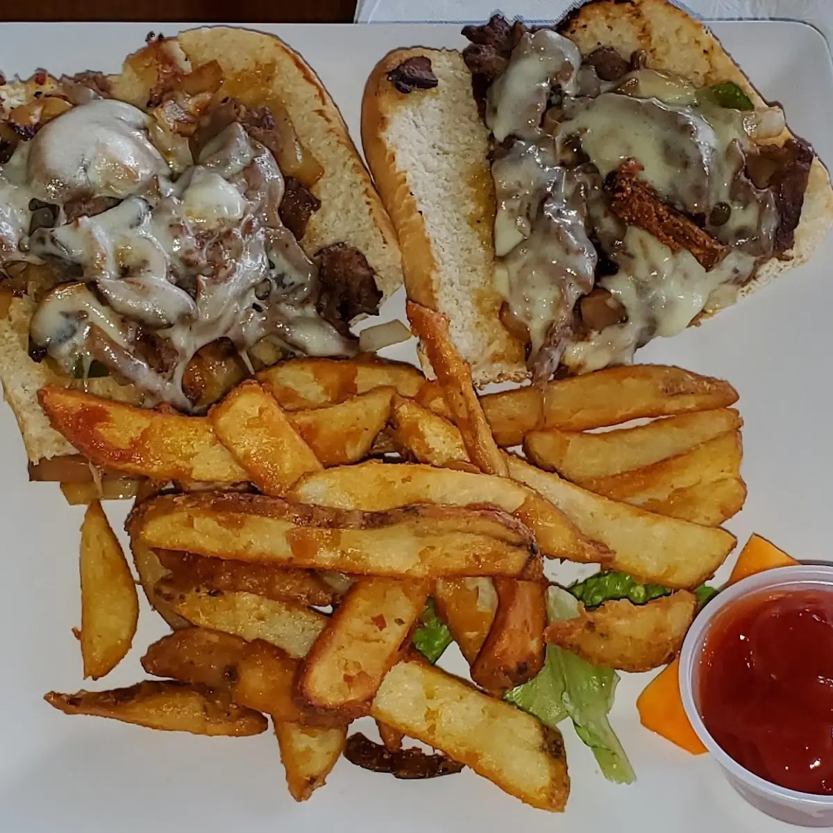 Philly Cheesesteak Sandwich with Fries