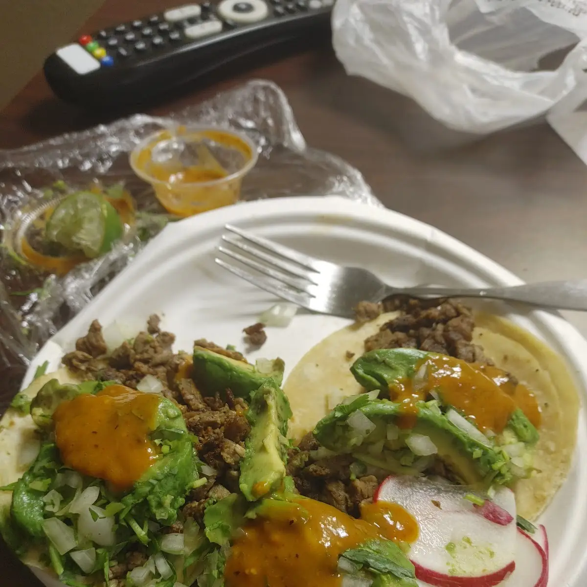 Carne Asada Tacos with Avocado Slices