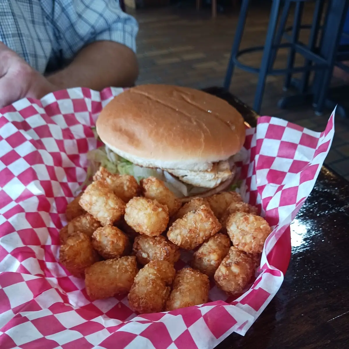 Mushroom Swiss Burger with Fried Okra