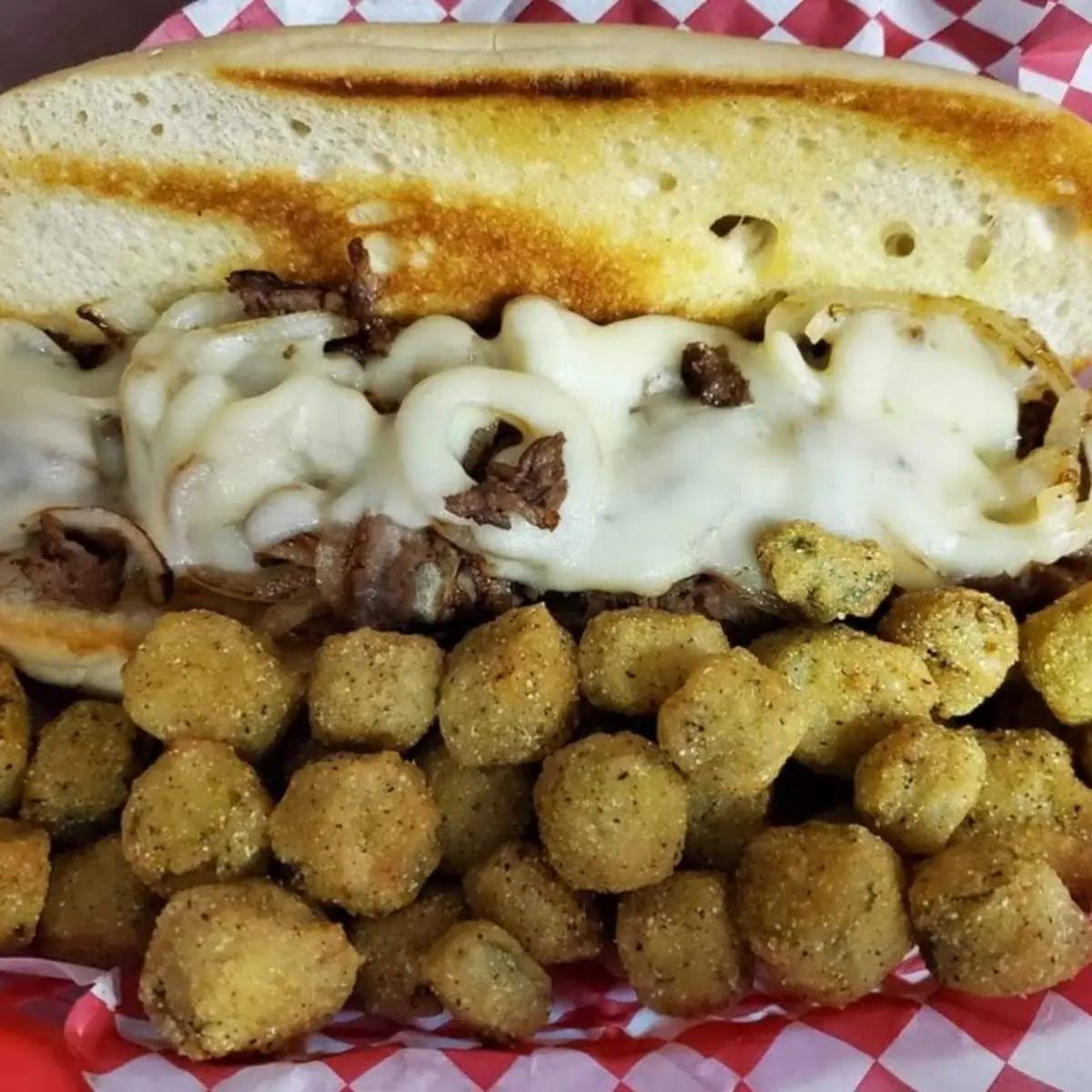 Philly Cheese Steak with Corn Nuggets