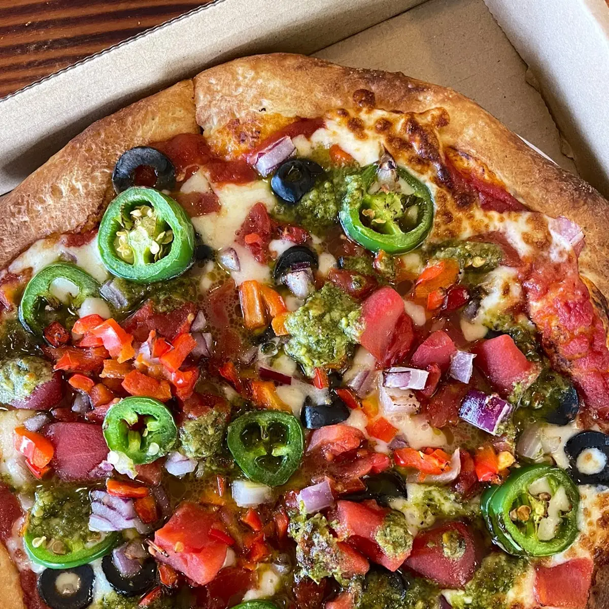 Veggie Pizza with Jalapeños