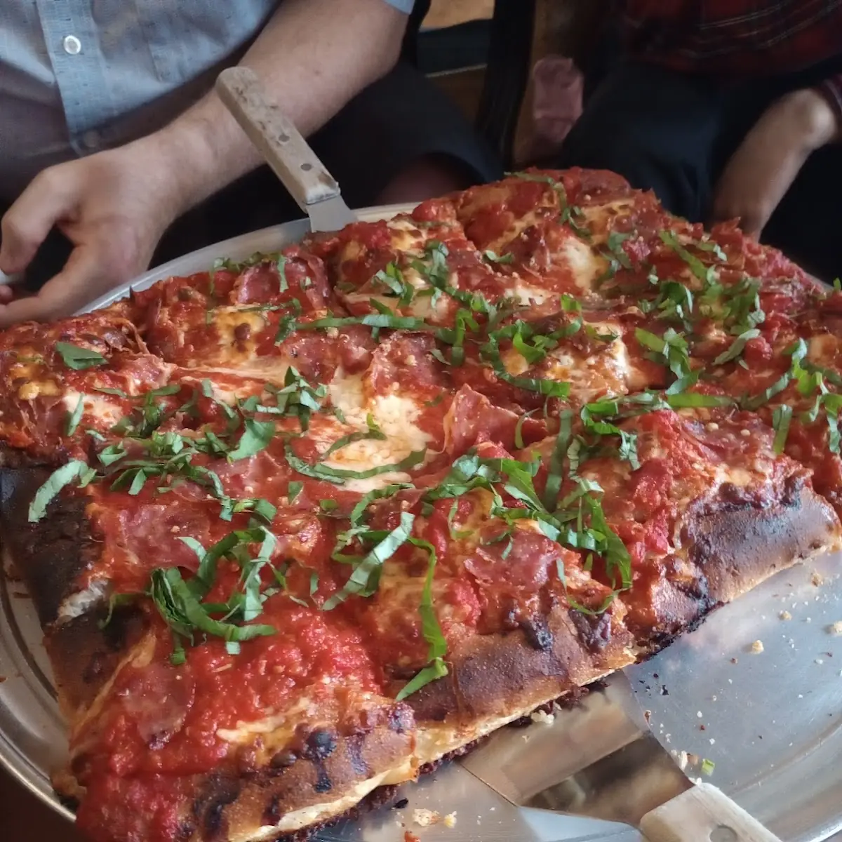 Salami & Basil Square Pizza