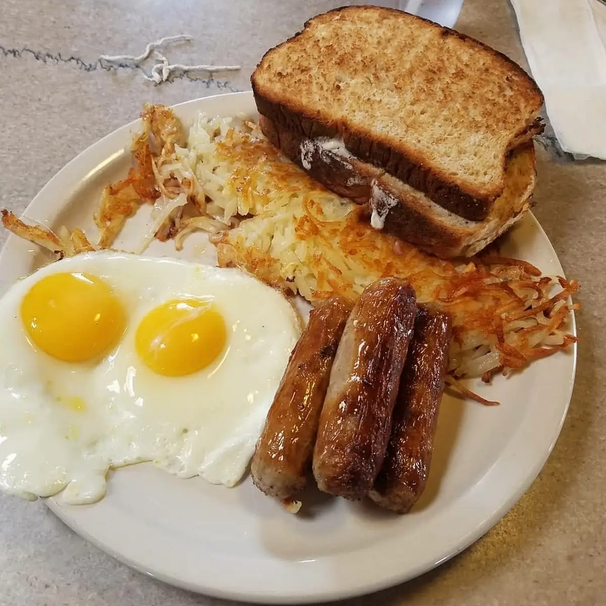 Two Eggs Potatoes & Toast