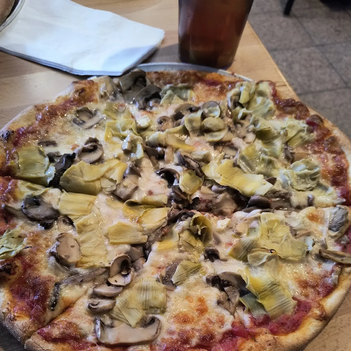 Mushroom and Artichoke Pizza