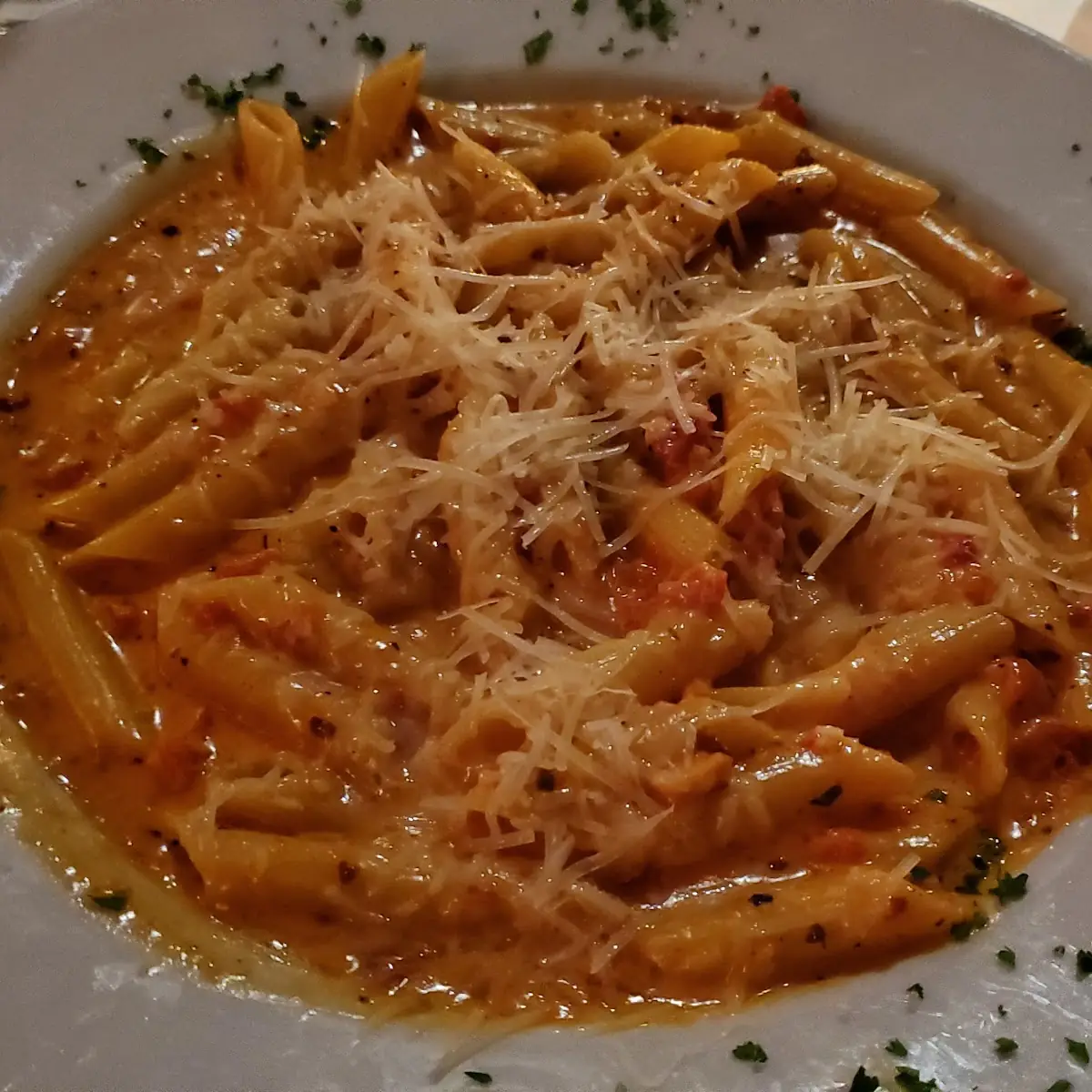 Penne with Red Pepper Cream Sauce