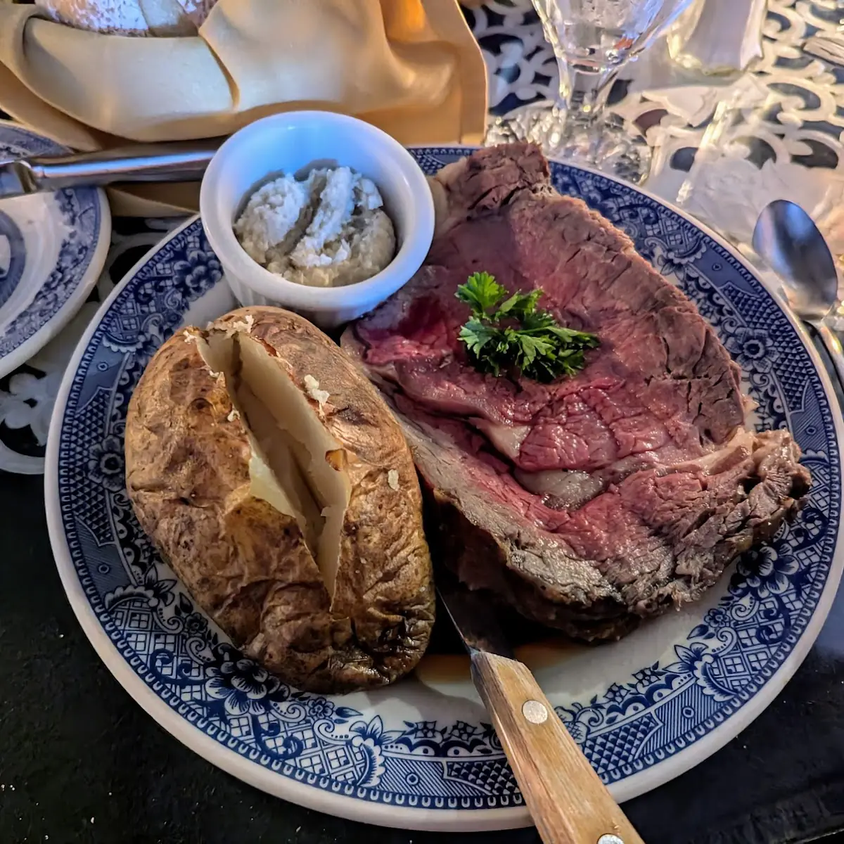 Prime Rib with Baked Potato