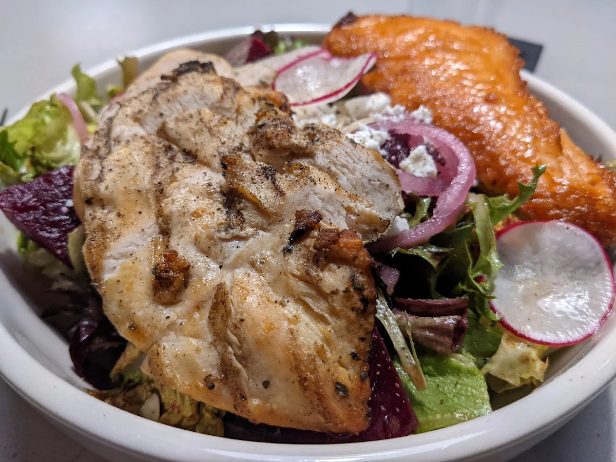 Beet Salad with Cod & Chicken