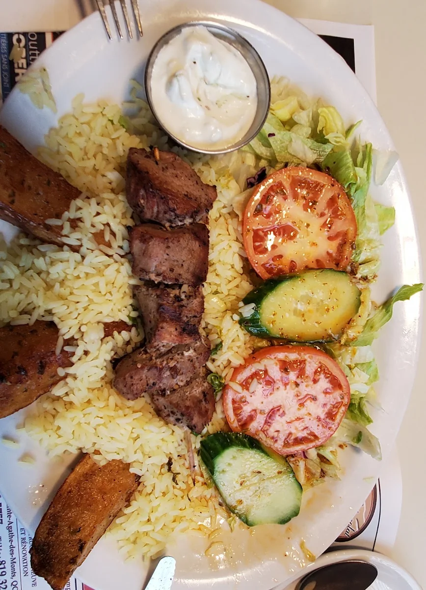 Assiette de Souvlaki, Restaurant Le Fumet