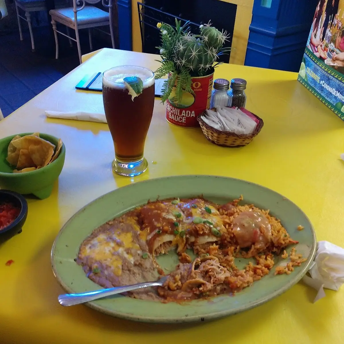 Chicken Enchilada and Chicken Taco