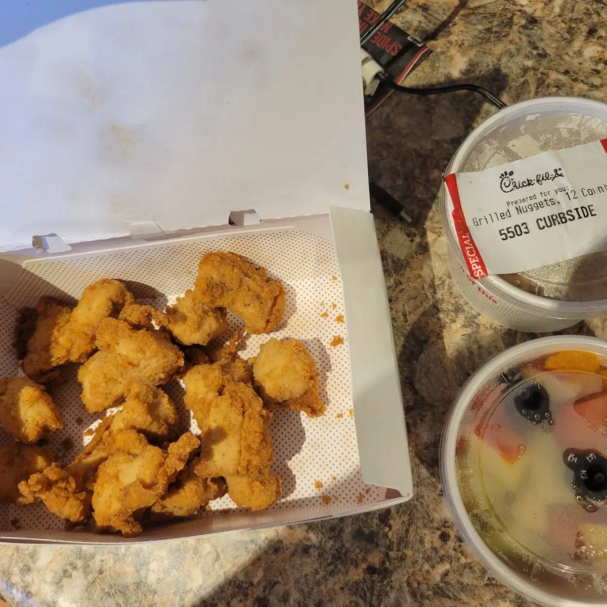 Chicken Nuggets with Fruit Bowl
