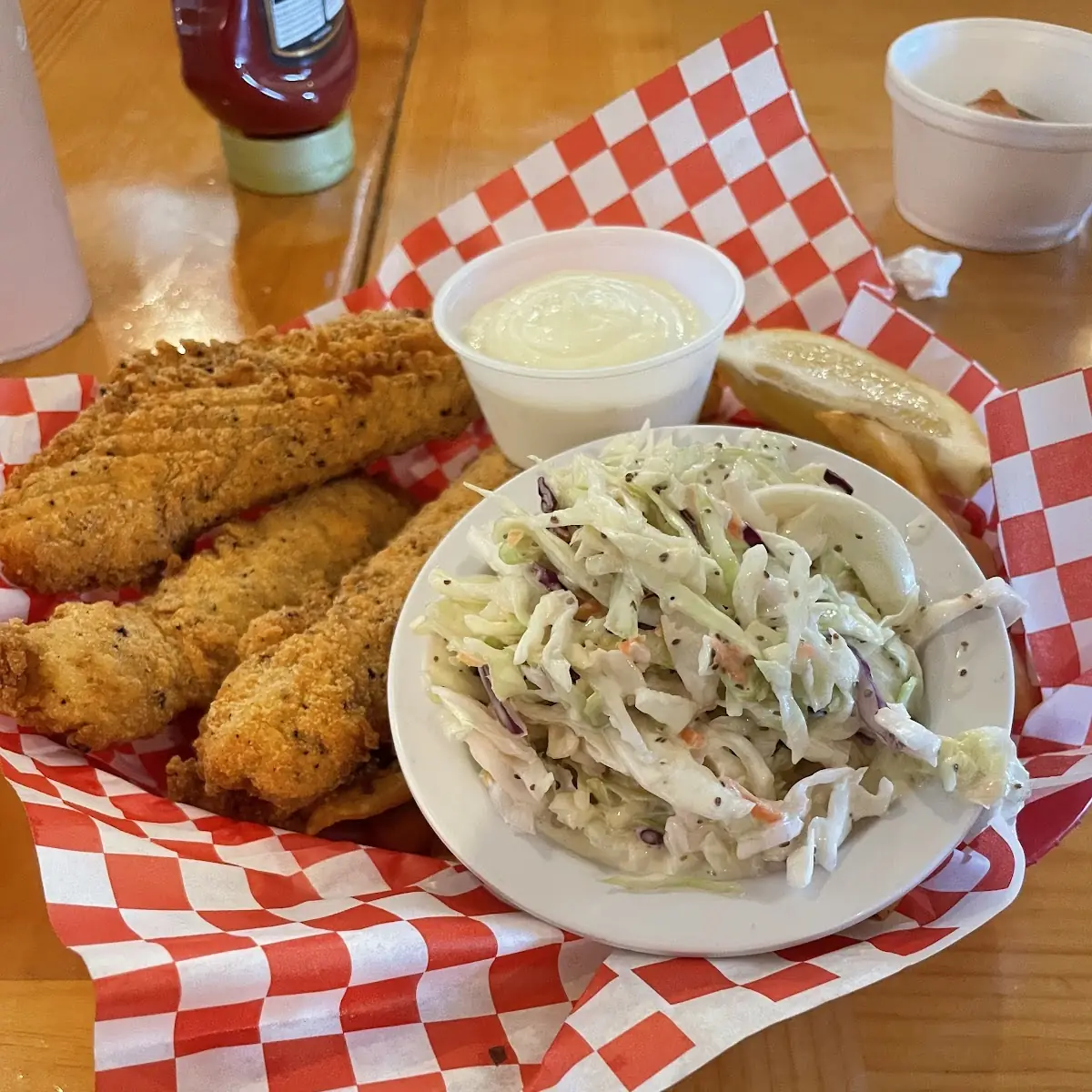 Fish & Chips Basket with Coleslaw