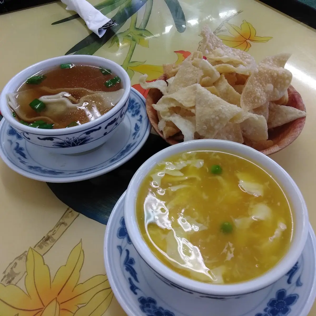 Egg Drop Soup and Wonton Soup