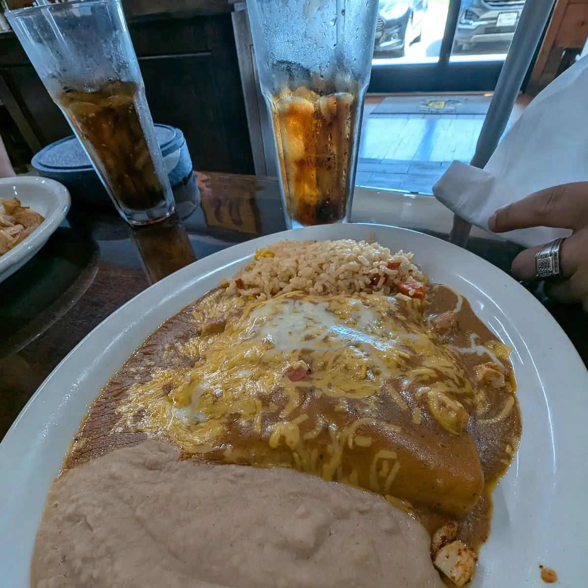 Crispy Beef Taco Cheese Puff and Beef Enchilada Al Carbon
