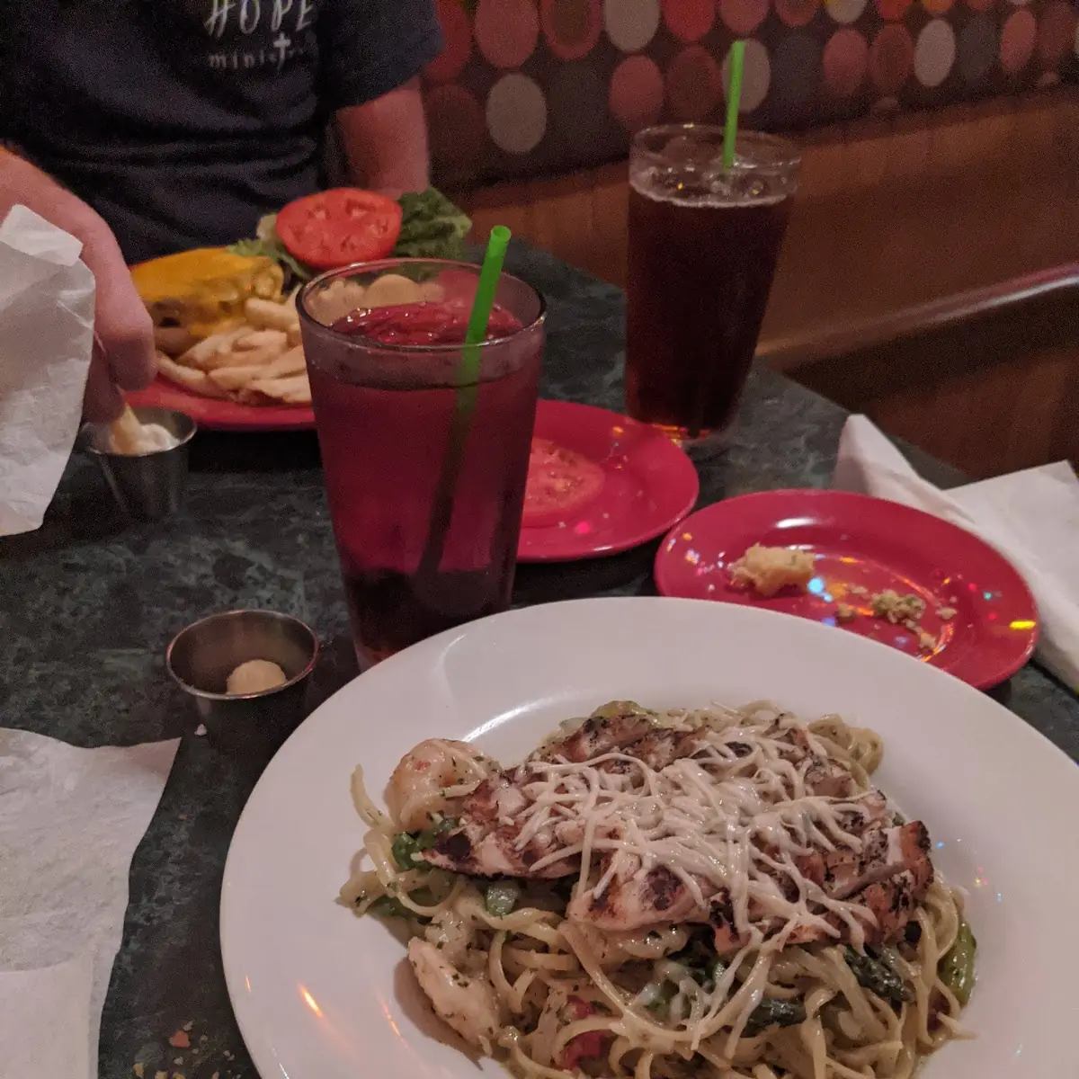 Shrimp and Chicken Pesto Alfredo