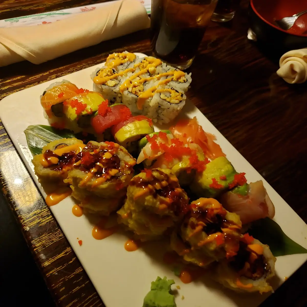 Rainbow Roll and Shrimp Tempura Roll