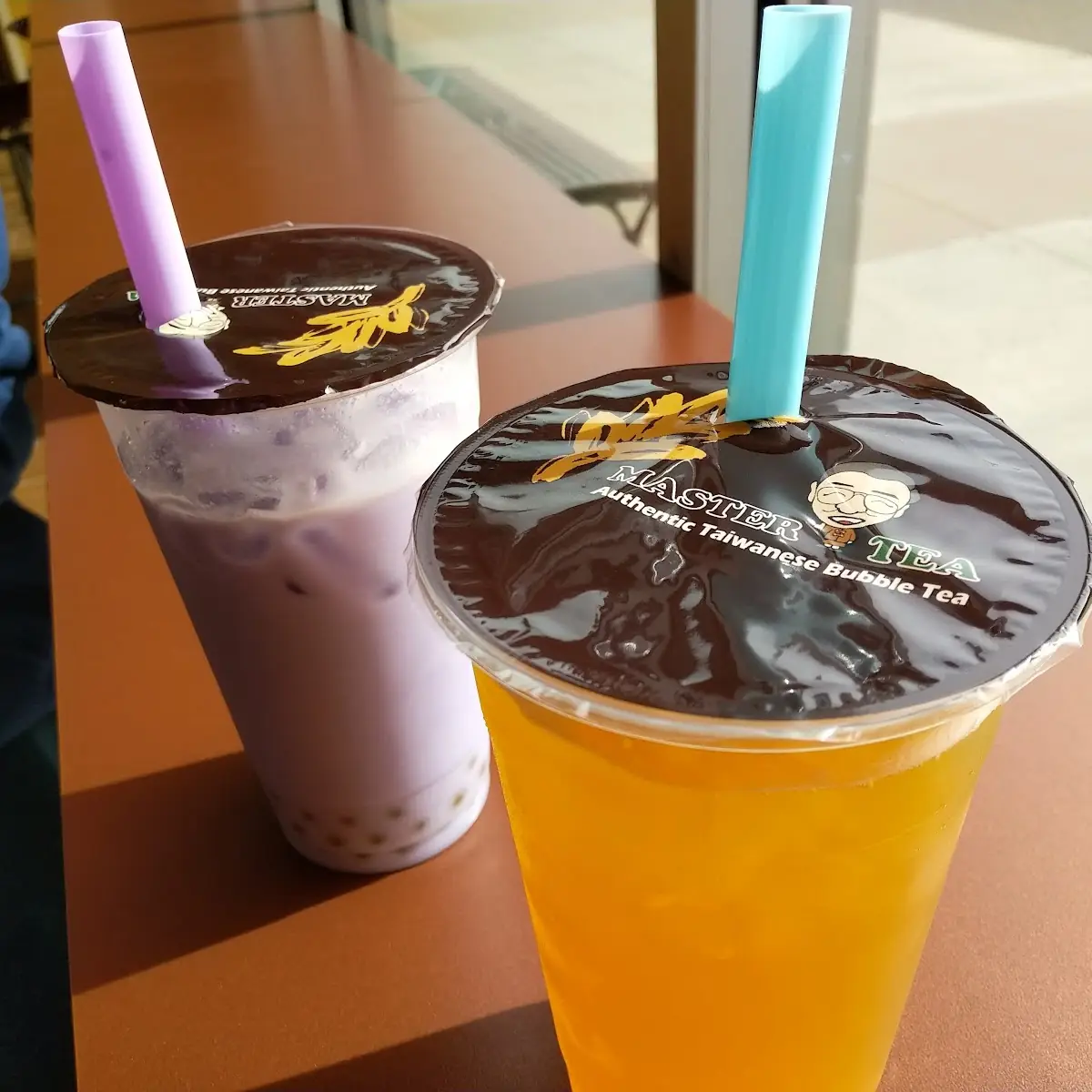 Taro Milk Tea Latte and Passion Fruit Green Tea