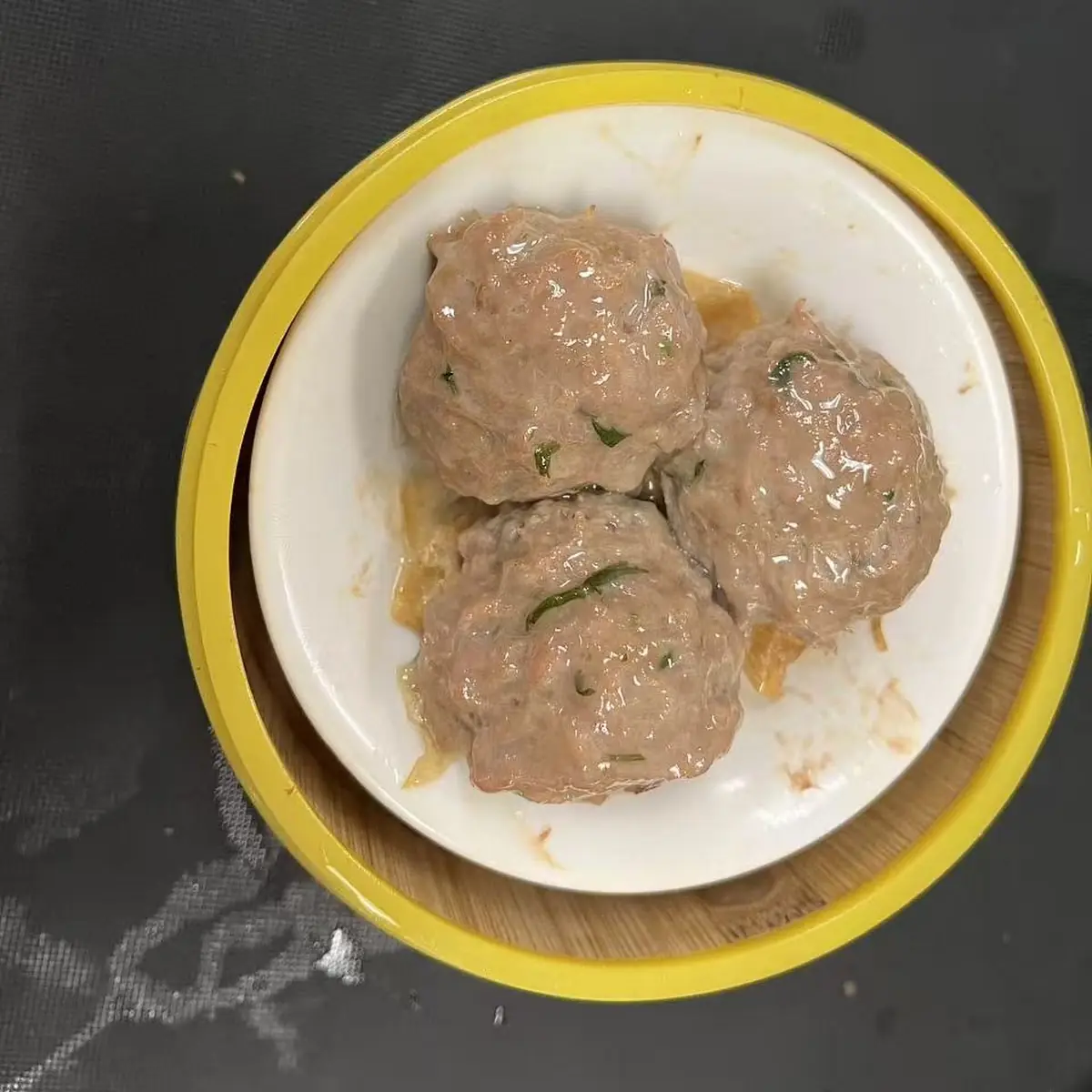 Steamed Beef Balls w Bean Curd Skin