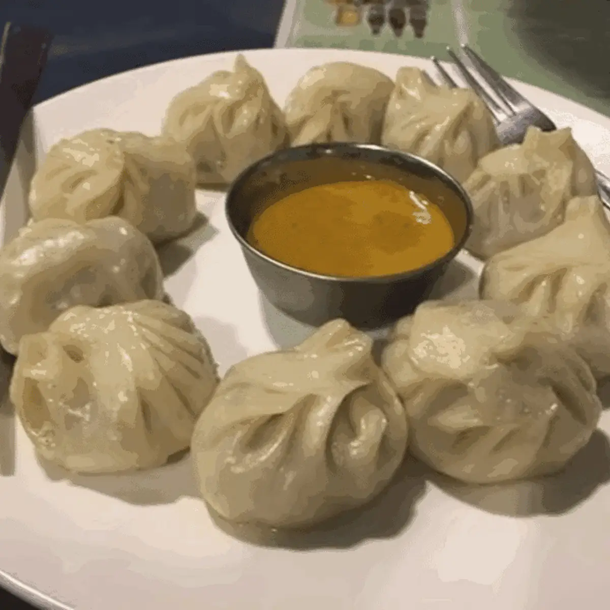 Vegetable Momos with Dipping Sauce