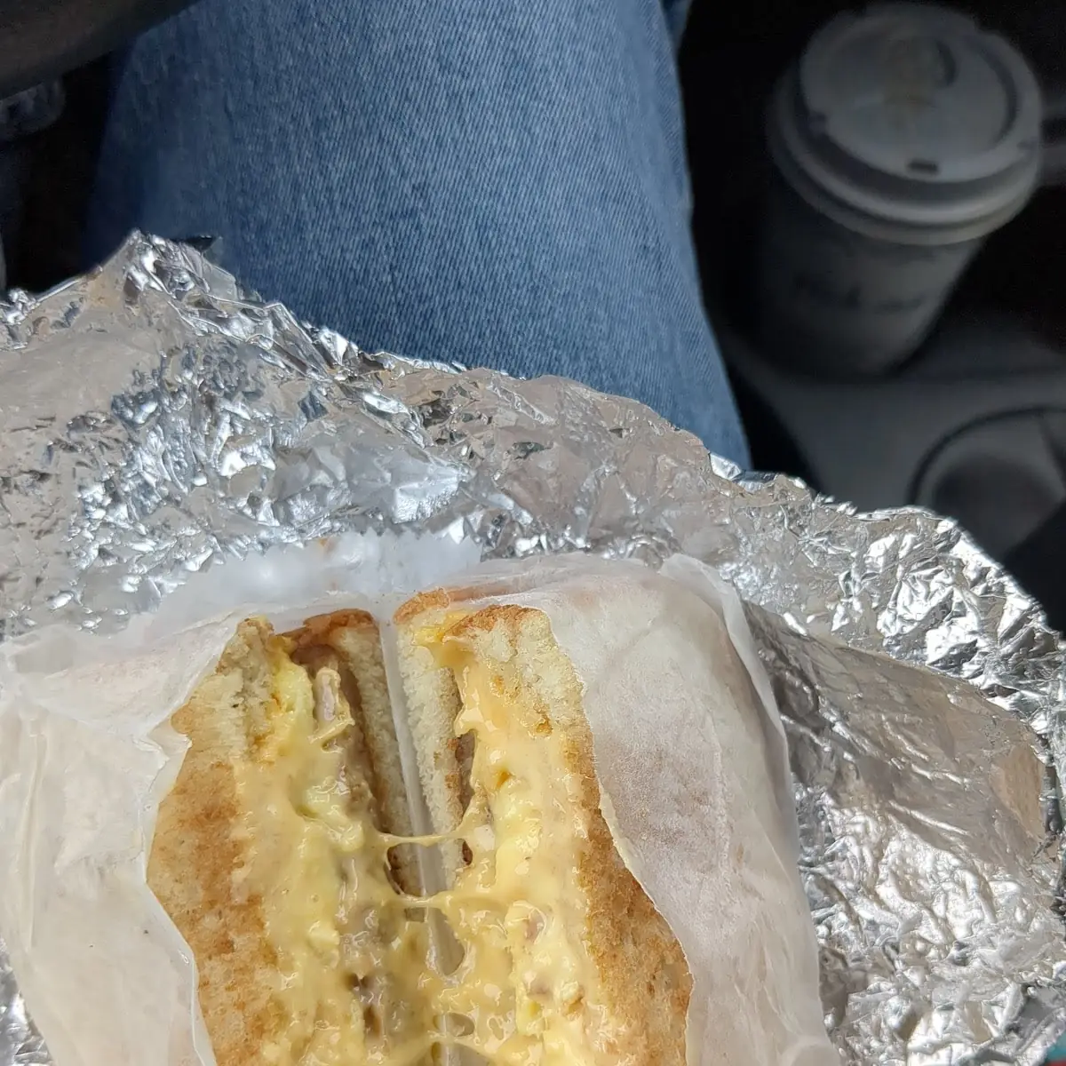 Sausage Egg and Cheese on Toast Sandwich