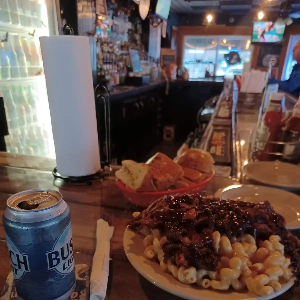 BBQ Pulled Pork over Mac and Cheese