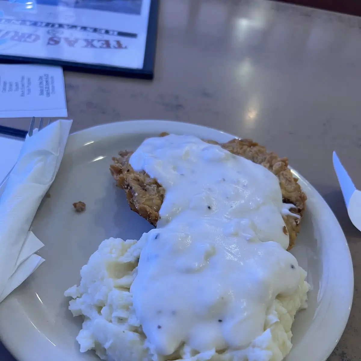 Chicken Fried Steak and Mashed Potatoes and Gravy