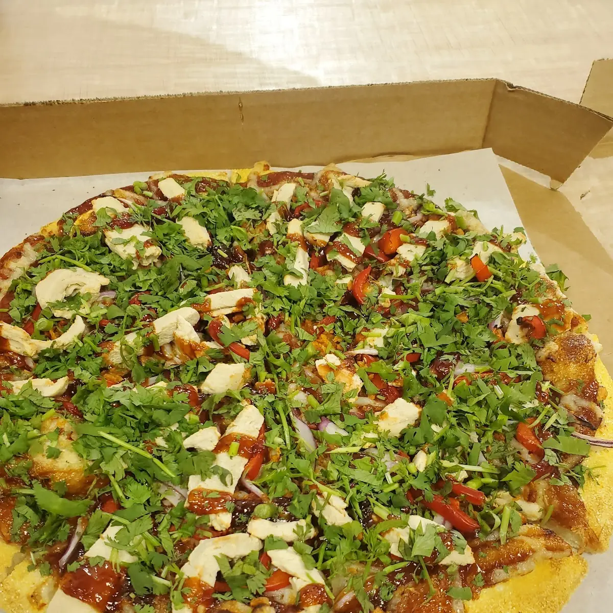 Buffalo Chicken Vegan Pizza