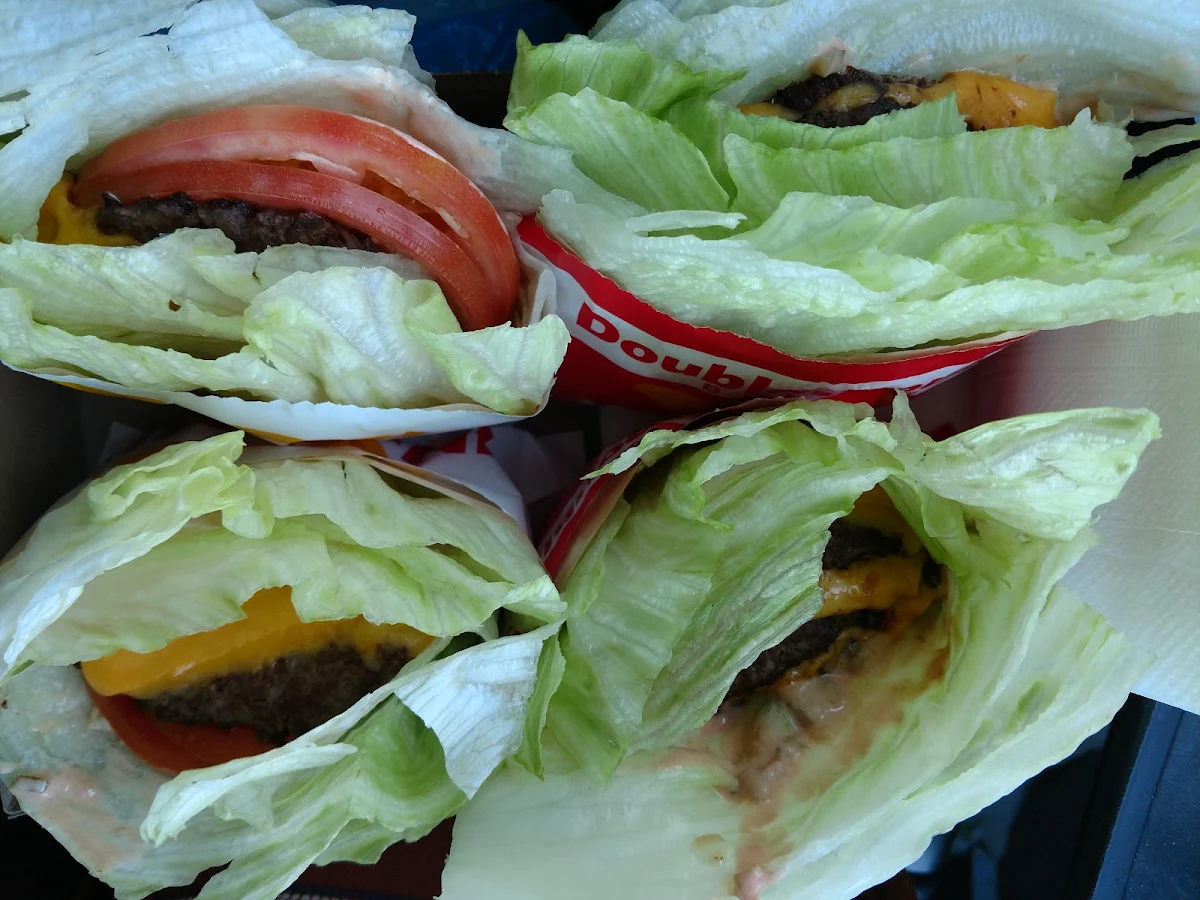 Double-Double Cheeseburger and Cheese Burger Protein Style Lettuce Wraps