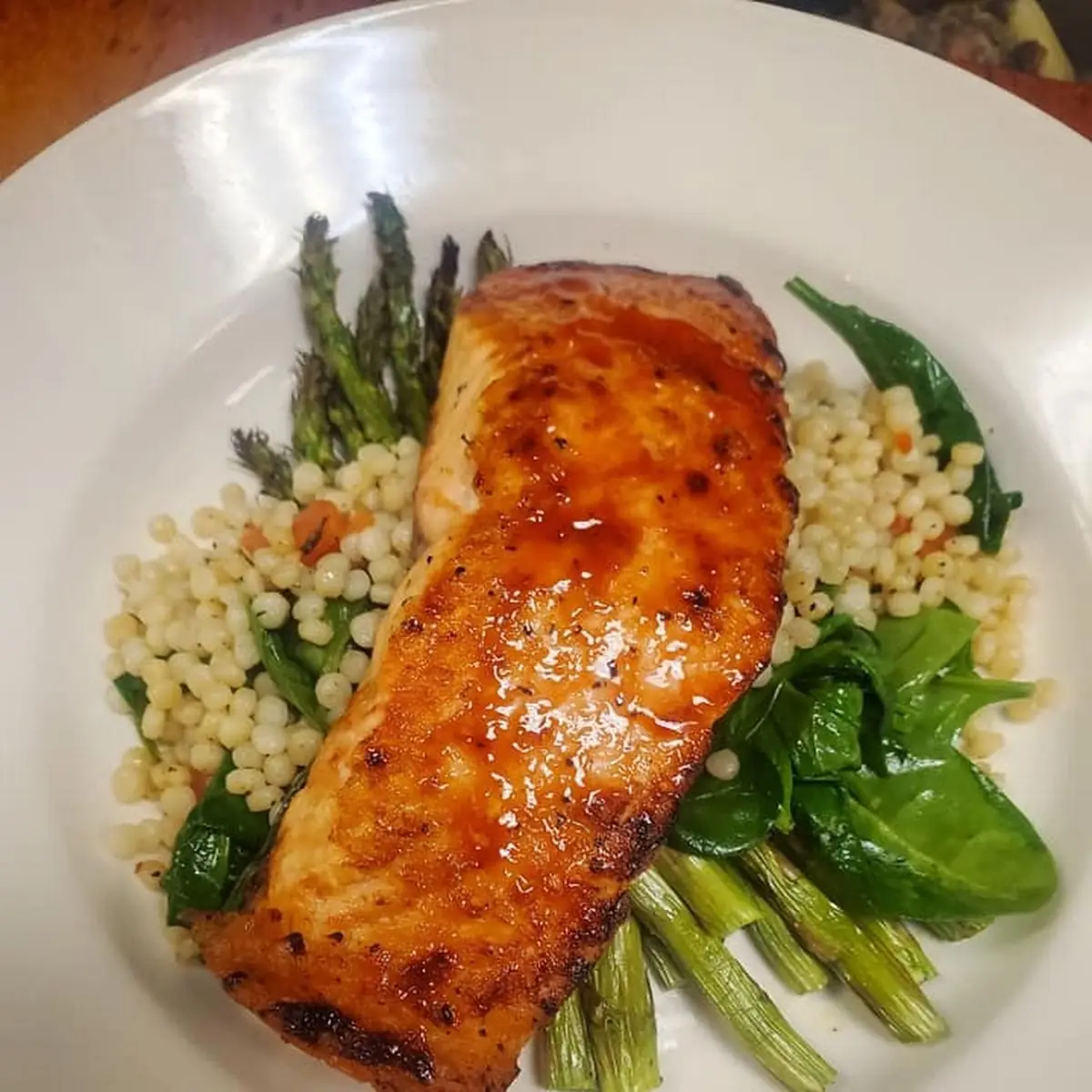 Enlightened Cherry Chipotle Glazed Salmon