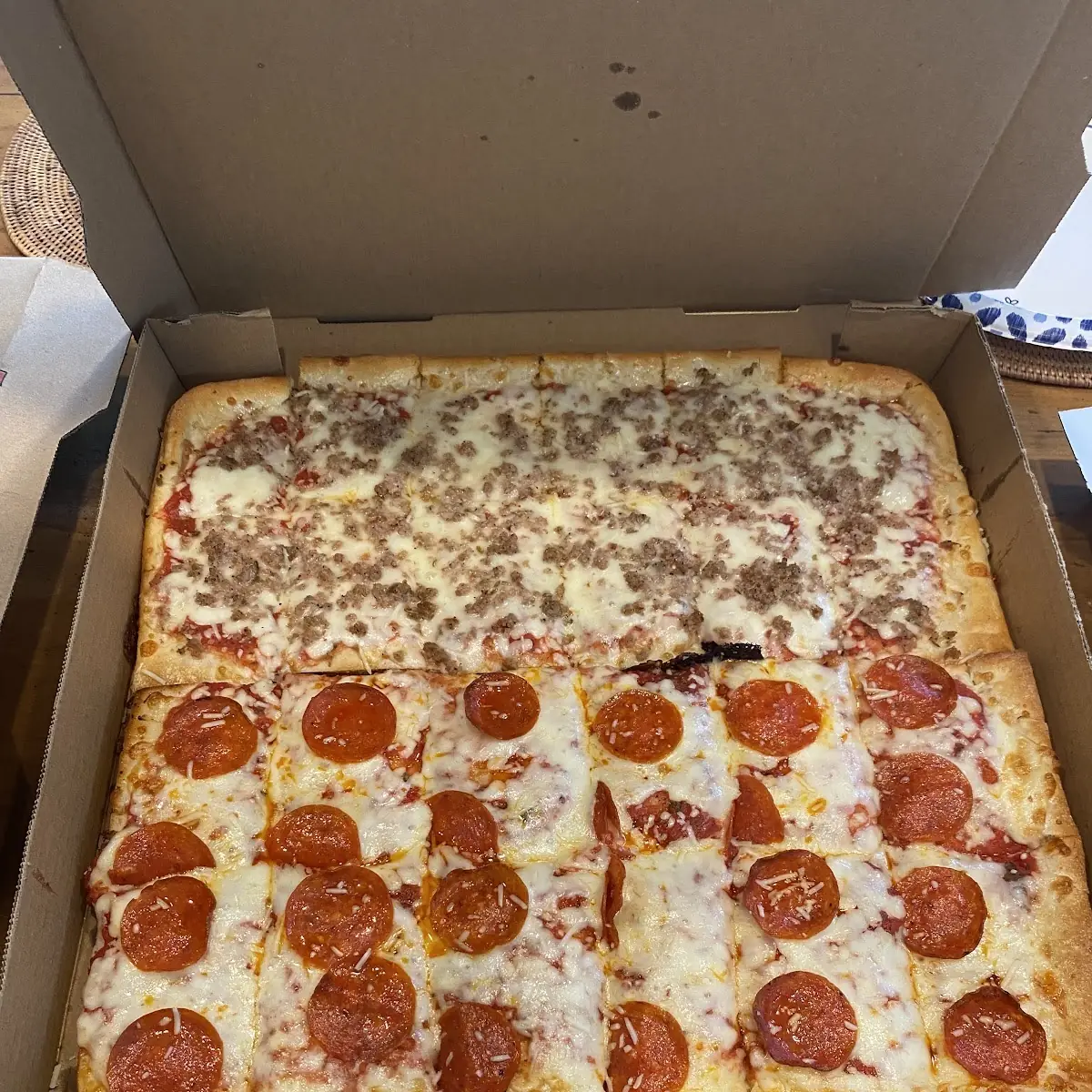 Half Sausage Half Pepperoni Pizza
