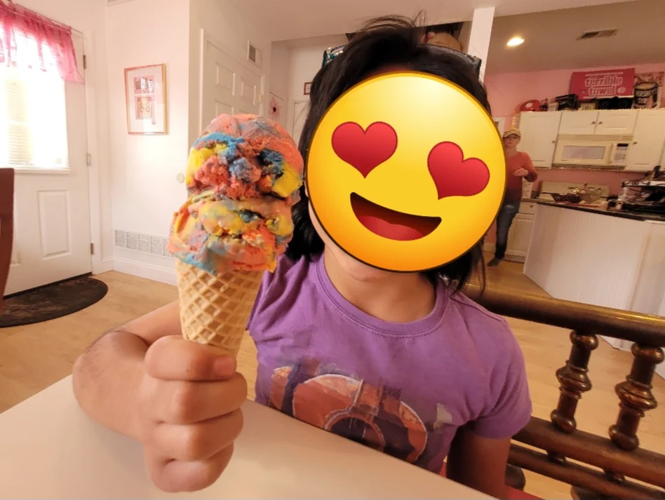 Regular Size Superman Ice Cream on a Sugar Cone