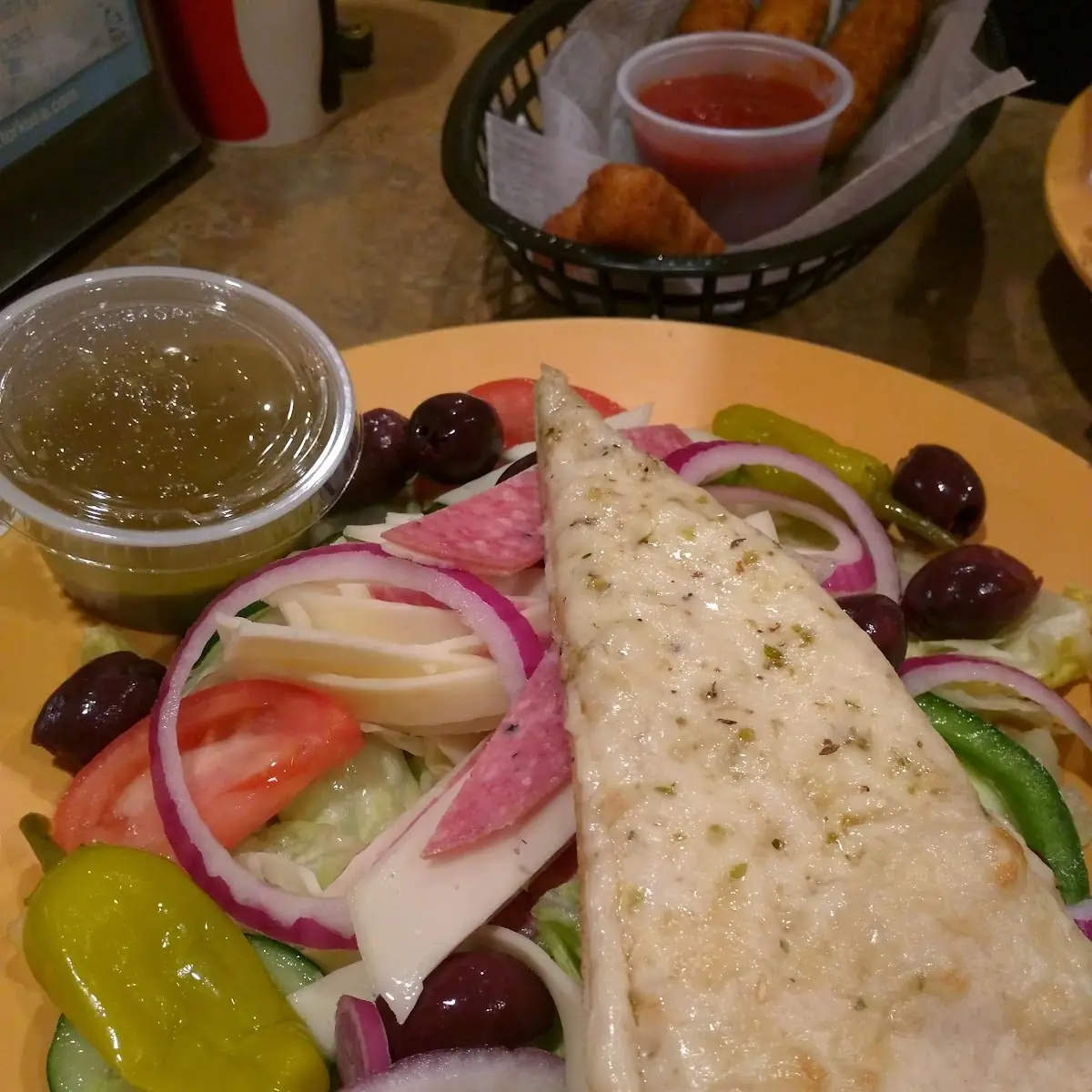 Greek Salad Pizza Slice