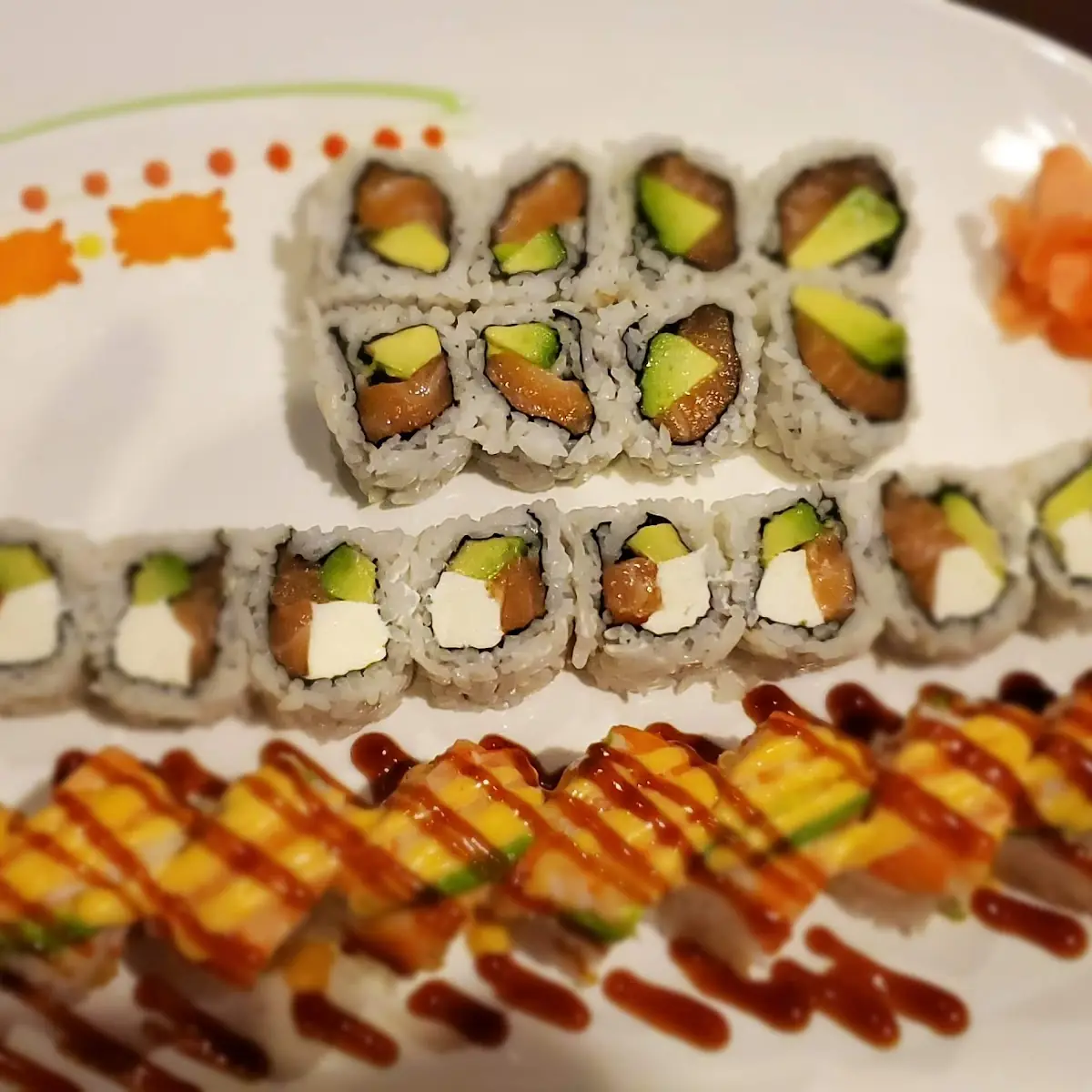 Spicy Tuna Philadelphia Roll and Eel Roll