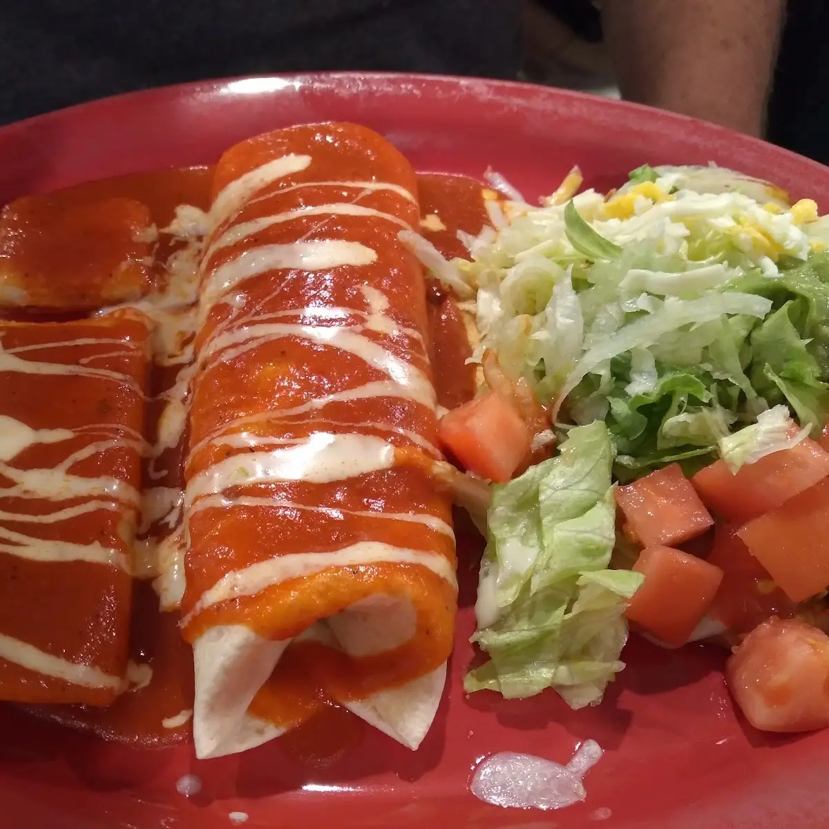 Bean Burrito and Cheese Enchilada