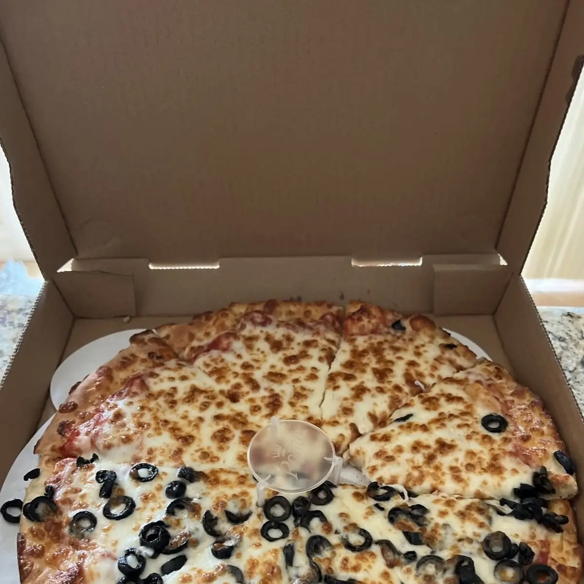 Half Cheese Half Olive Pizza