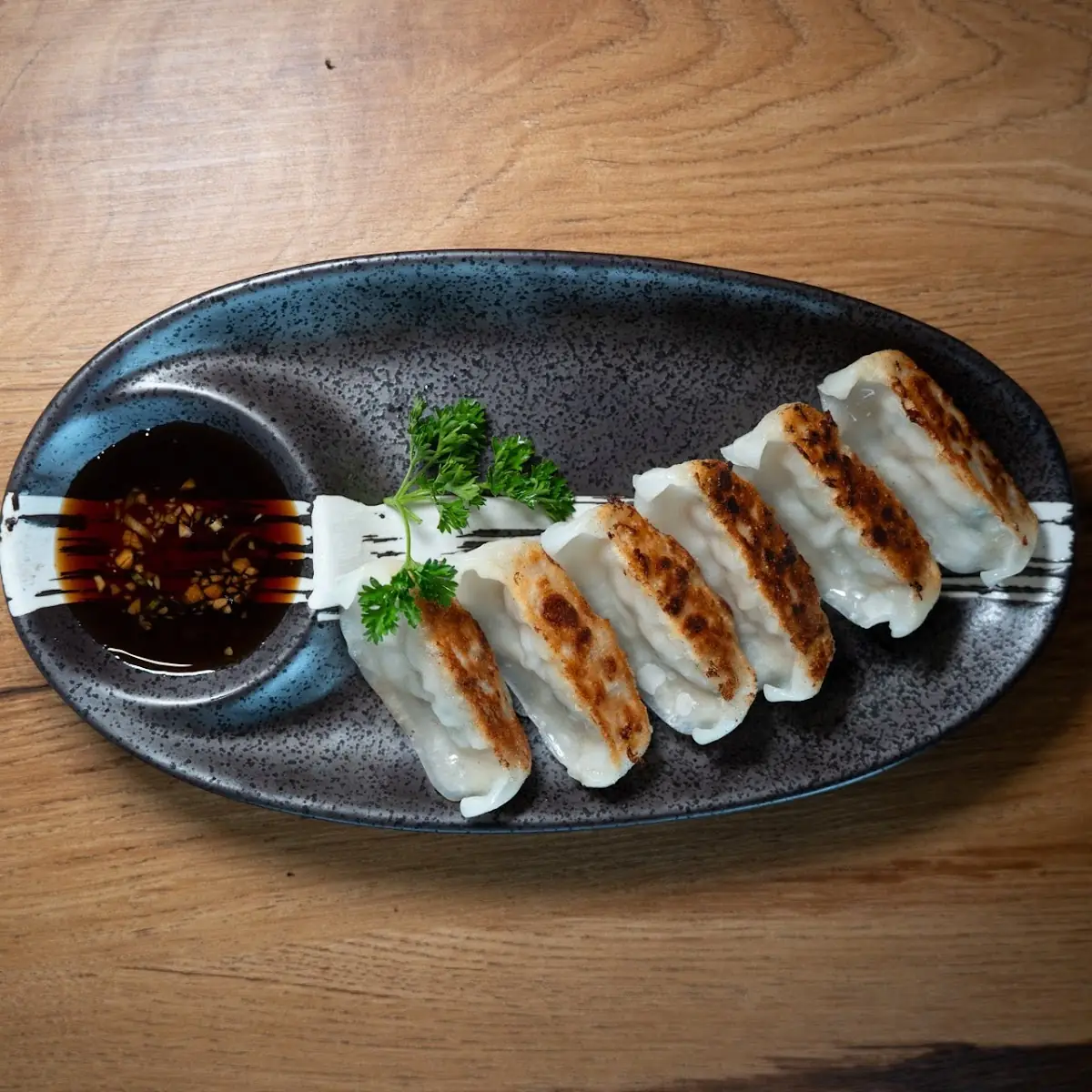 Pan Fried Gyoza with Sauce