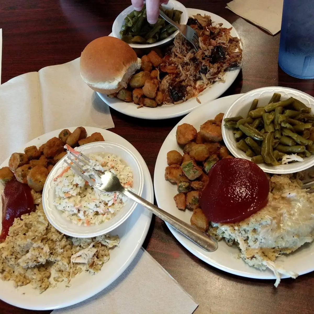 Chicken Dressing and Pulled Pork